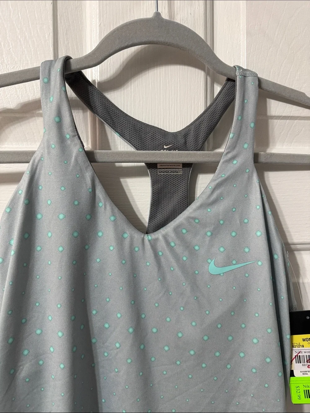 Nike Gray Tank with Mint Dot Print